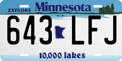 MN license plate 643LFJ