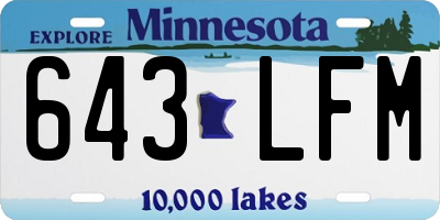 MN license plate 643LFM