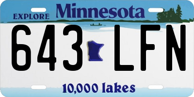 MN license plate 643LFN