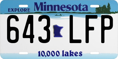 MN license plate 643LFP