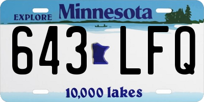 MN license plate 643LFQ
