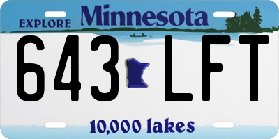MN license plate 643LFT