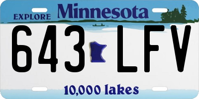 MN license plate 643LFV