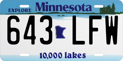 MN license plate 643LFW