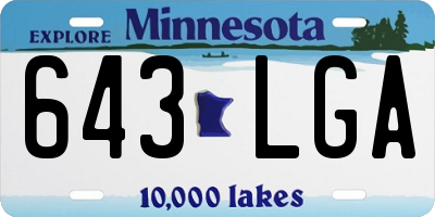 MN license plate 643LGA