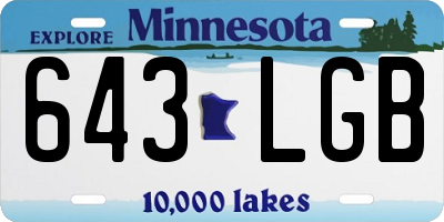MN license plate 643LGB