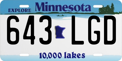 MN license plate 643LGD