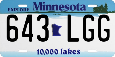 MN license plate 643LGG