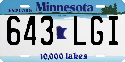 MN license plate 643LGI