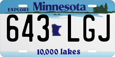MN license plate 643LGJ