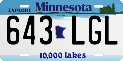 MN license plate 643LGL