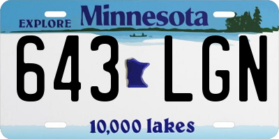 MN license plate 643LGN