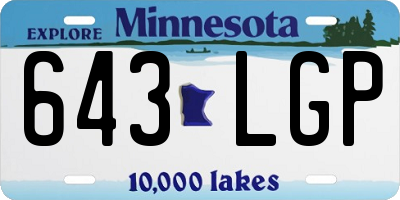 MN license plate 643LGP