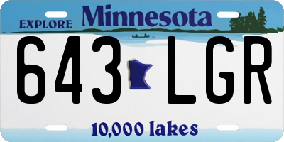 MN license plate 643LGR