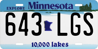 MN license plate 643LGS