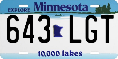 MN license plate 643LGT