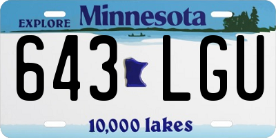 MN license plate 643LGU