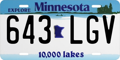 MN license plate 643LGV