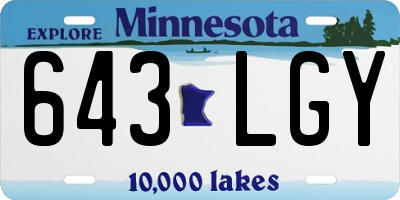 MN license plate 643LGY