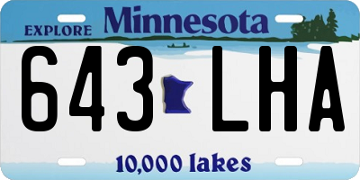 MN license plate 643LHA