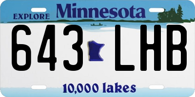 MN license plate 643LHB