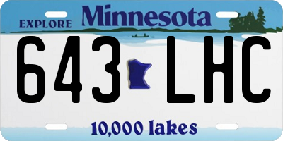 MN license plate 643LHC