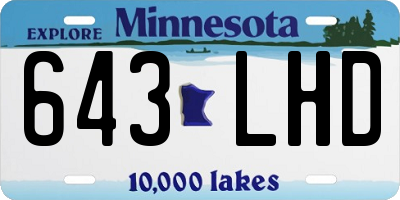 MN license plate 643LHD