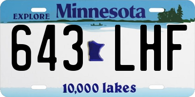 MN license plate 643LHF