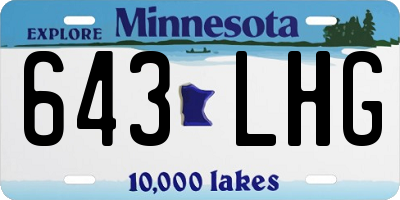 MN license plate 643LHG