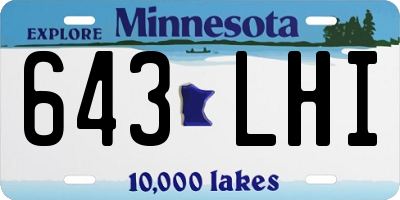 MN license plate 643LHI