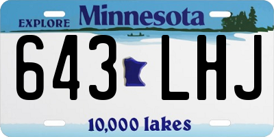 MN license plate 643LHJ