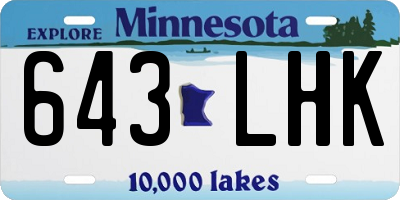 MN license plate 643LHK