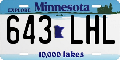 MN license plate 643LHL