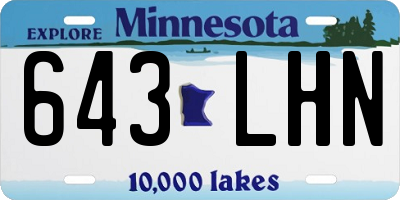 MN license plate 643LHN
