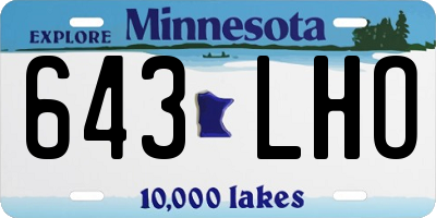 MN license plate 643LHO
