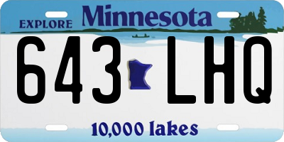 MN license plate 643LHQ