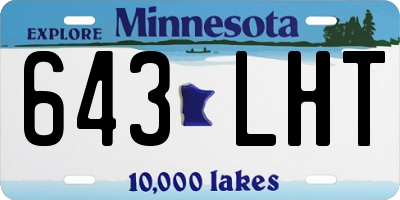 MN license plate 643LHT