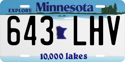 MN license plate 643LHV