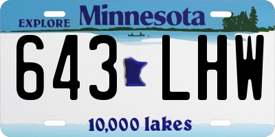 MN license plate 643LHW