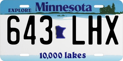 MN license plate 643LHX
