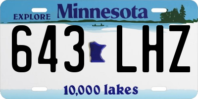 MN license plate 643LHZ