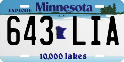 MN license plate 643LIA