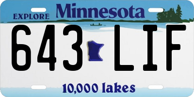 MN license plate 643LIF
