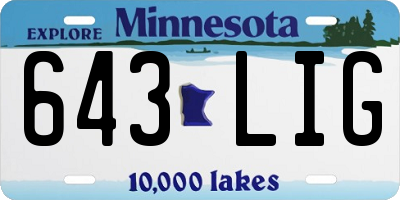 MN license plate 643LIG