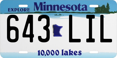 MN license plate 643LIL