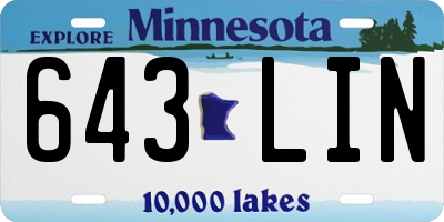 MN license plate 643LIN