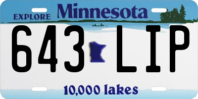 MN license plate 643LIP