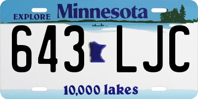 MN license plate 643LJC