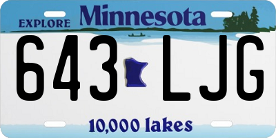 MN license plate 643LJG
