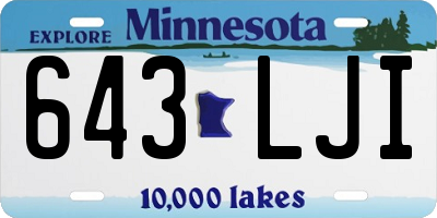 MN license plate 643LJI